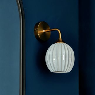 An Image of Shore Light Leah Porcelain Wall Light - Satin Gold