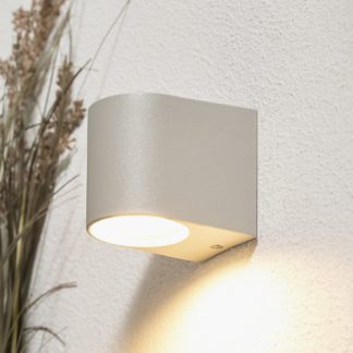 An Image of Outdoor Down Flush Wall Light - Light Grey