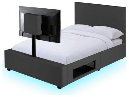 An Image of XR Living Ava Small Double TV and Gaming Bed Frame - White