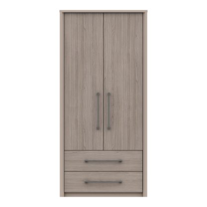 An Image of Dolan Double 2 Drawer Wardrobe Dark Wood (Brown)