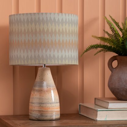 An Image of Japura Table Lamp with Mesa Shade Mesa Sand Beige