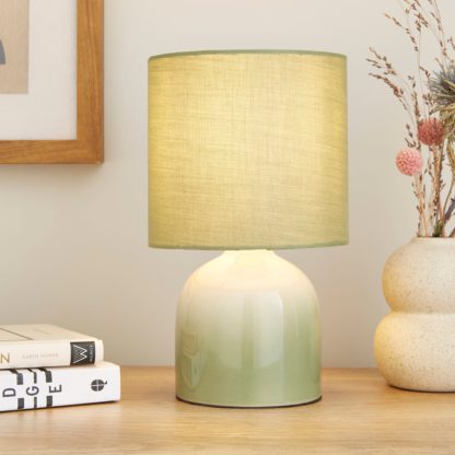 An Image of Opalle Reactive Glaze Table Lamp Pink