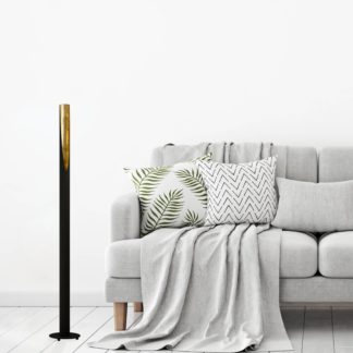 An Image of EGLO Barbotto Floor Lamp Black