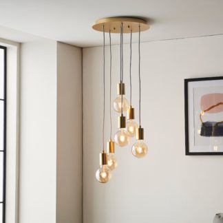 An Image of Vogue Ryker 6 Light Ceiling Fitting Gold