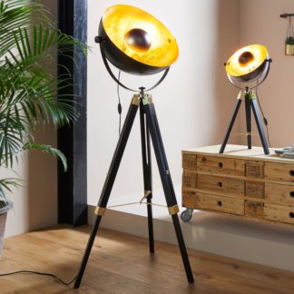 An Image of EGLO Covaleda Tripod Floor Lamp Black