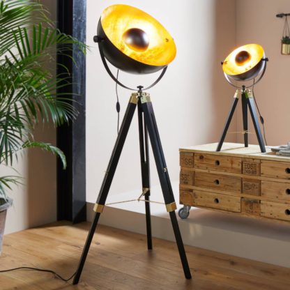 bc77b78f2fd7c894a111428460427032c8e220f890ff1950af495c3cee3d0d8a.jpg An Image of EGLO Covaleda Tripod Floor Lamp Black
