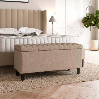 An Image of Alara Flatweave End of Bed Ottoman Flatweave Natural