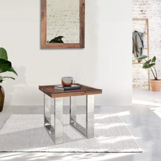 An Image of Indus Valley Railway Sleeper Side Table Natural