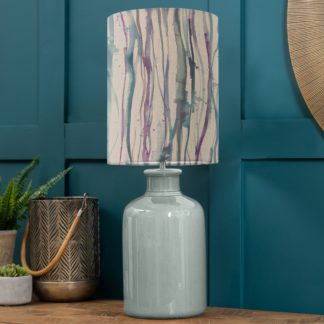 An Image of Elspeth Table Lamp with Falls Shade Falls Indigo Blue