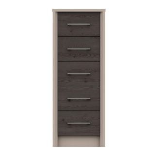 An Image of Dolan Tall 5 Drawer Chest Dark Wood (Brown)