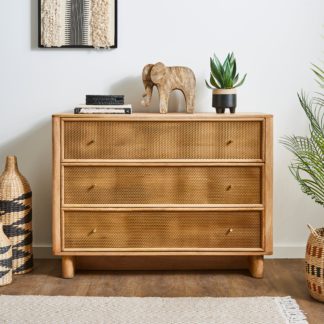 An Image of Anila 3 Drawer Chest, Mango Wood Natural