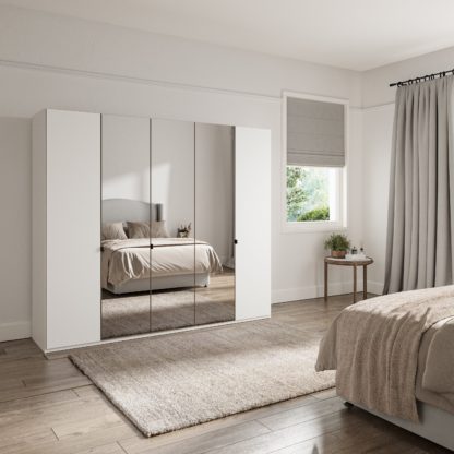 An Image of Kahla 2.5m 5 Door Wardrobe Pebble