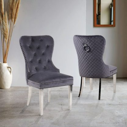 An Image of Indus Valley Set of 2 Chelsea Dining Chairs Taupe