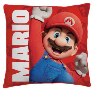 An Image of Mario Jump Kids Printed Cushion - Red & White - 40X40cm