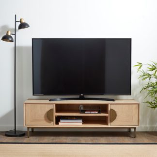 An Image of Agatha Wide Oak TV Unit Natural