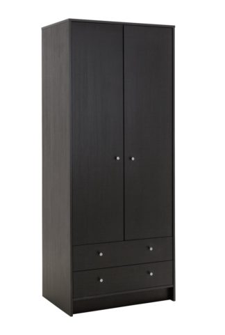 An Image of Argos Home Malibu 2 Door 2 Drawer Wardrobe -Black Oak Effect