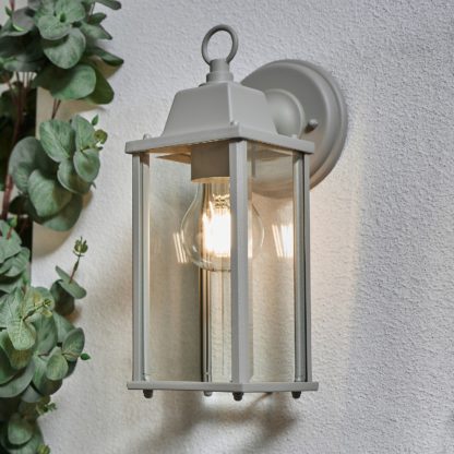 An Image of Coach Outdoor Wall Lantern - French Grey