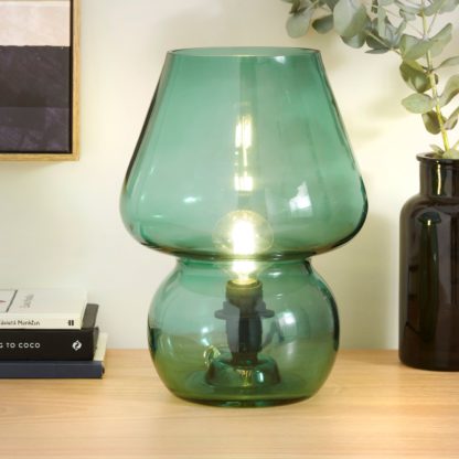 An Image of Evy Glass Table Lamp Green