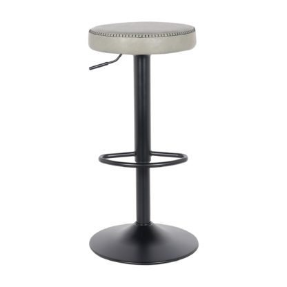 dca3bd635af0d117e1745ea4876a9b2a7be0f151868fa10dc16f2aa3ae305c26.jpg An Image of Venice Round Adjustable Height Bar Stool, Faux Leather Brown