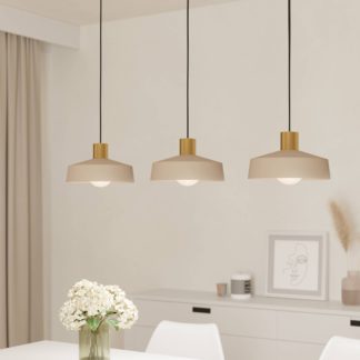 An Image of EGLO Valdiola 3-Light Pendant Light Brass