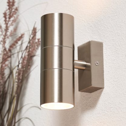 An Image of Mills Up & Down Outdoor Wall Light - Stainless Steel