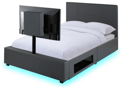 An Image of XR Living Ava Kingsize TV and Gaming Bed Frame - White