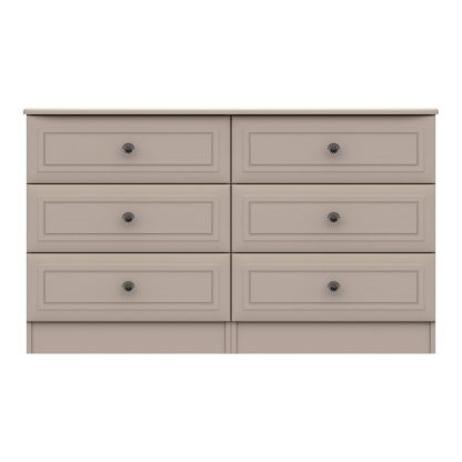 An Image of Portia Wide 6 Drawer Chest Earth (Brown)