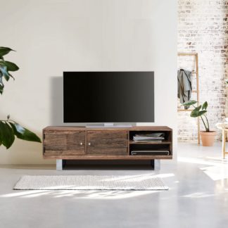 An Image of Indus Valley Railway Sleeper TV Stand Natural