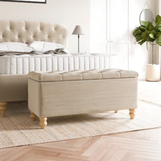 An Image of Arriana Woven End of Bed Ottoman Natural Woven