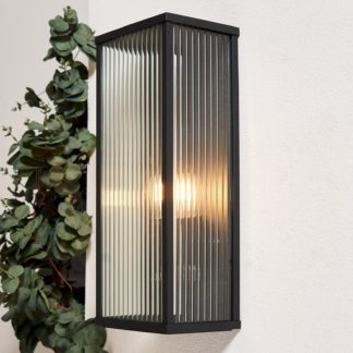 An Image of Ribbed Glass Outdoor Wall Box Lantern