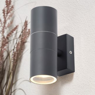 An Image of Mills Up & Down Outdoor Wall Light - Anthracite