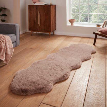 An Image of Super Teddy Sheepskin Rug Pink