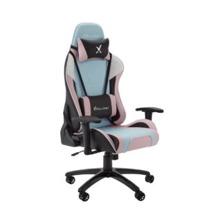 An Image of X Rocker Agility Faux Leather Gaming Chair - Bubblegum Pink