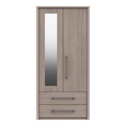 An Image of Dolan Double 2 Drawer Wardrobe Dark Wood (Brown)