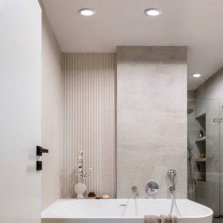 An Image of EGLO Fueva LED Recessed Ceiling Light Chrome