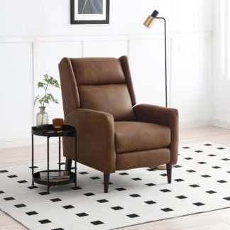 An Image of Charlie Faux Leather Recliner Chair, Brown Brown
