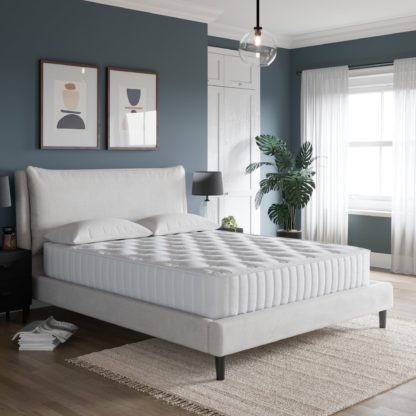 0bd8bfe576f90ae6e2ddc5e6a28debaf820f9df4bcd6681bf910f3cee4af3790.jpg An Image of Skylar Boucle Pillowback Bed Ivory