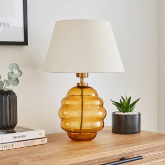An Image of Hunnie Glass Table Lamp Amber