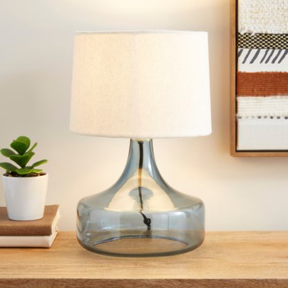 An Image of Kunal Glass Table Lamp Smoke