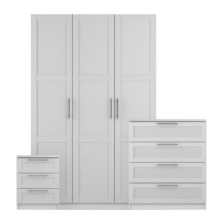 An Image of Sudbury Framed 3 Piece Triple Wardrobe Bedroom Furniture Set White