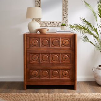 An Image of Theodore 3 Drawer Chest Dark Stained Wood