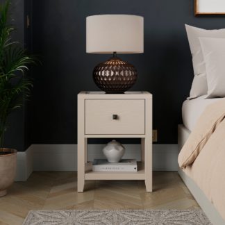An Image of Luxe 1 Drawer Slim Bedside Table Natural