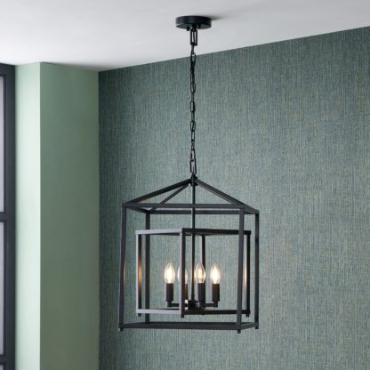 An Image of Anis 4 Light Cube Pendant Black