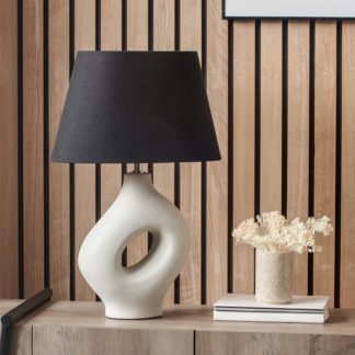 An Image of Ulla Monochrome Organic Ceramic Table Lamp Cream
