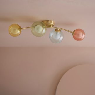 An Image of Eliza 4 Light Dimmable Semi Flush Ceiling Light MultiColoured