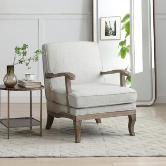 An Image of Esme Linen Chair Cream Cream