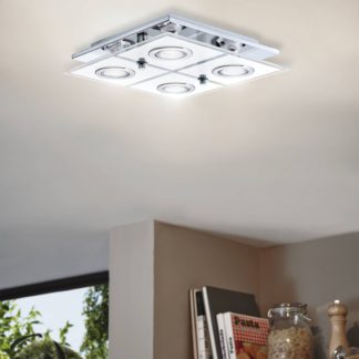 An Image of EGLO Cabo 4-Light LED Ceiling Light Chrome