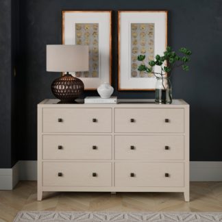 An Image of Malone Wide 6 Drawer Chest Of Drawers Natural