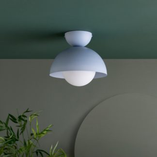 An Image of Elements Lunebar Dimmable Flush Ceiling Light Blue
