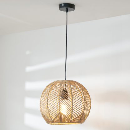 An Image of Sibuco Woven Paper Pendant Black